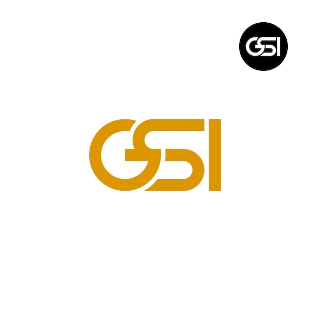 Design do logotipo do monograma da letra gsi