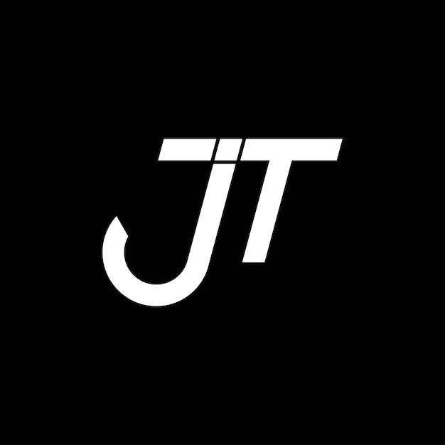 Design do logotipo do monograma da letra jt