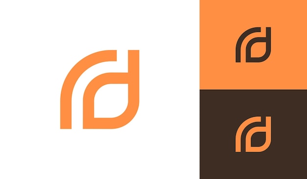 Design do logotipo do monograma inicial da letra RD