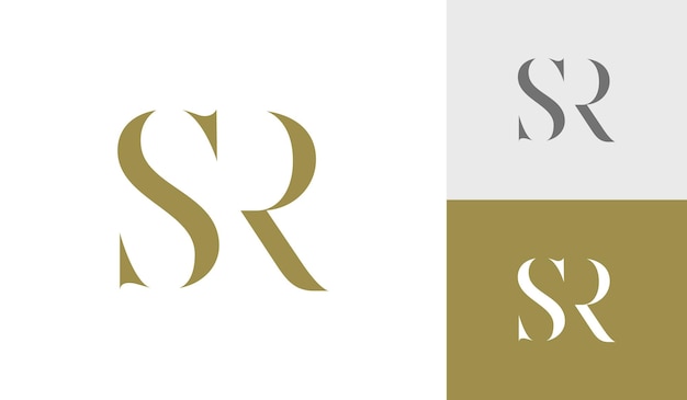 Design do logotipo do monograma inicial da letra SR