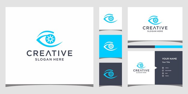 Design do logotipo do olho com modelo de cartão de visita