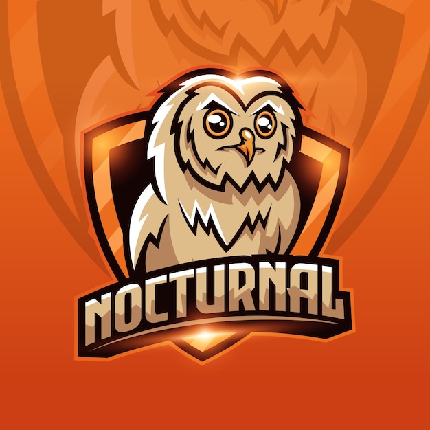 Vetor design do logotipo do owl mascote esport