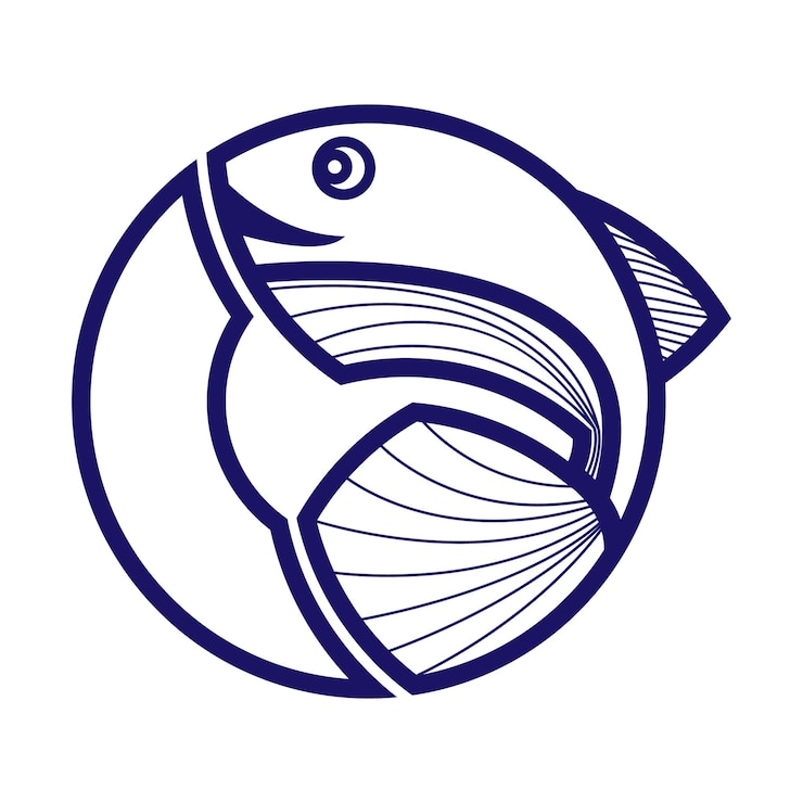 Vetor design do logotipo do peixe c