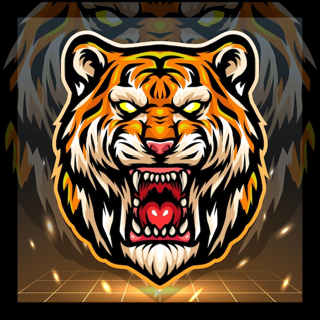 Design do logotipo do tiger head mascote esport