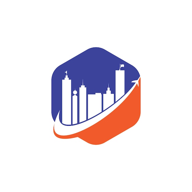 Vetor design do logotipo do vetor de viagem da cidade