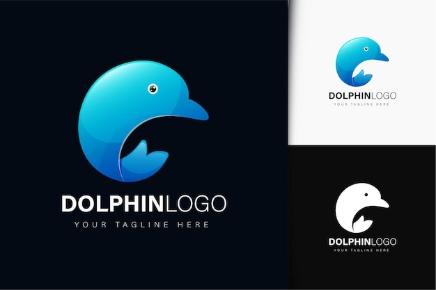 Design do logotipo dolphin com gradiente