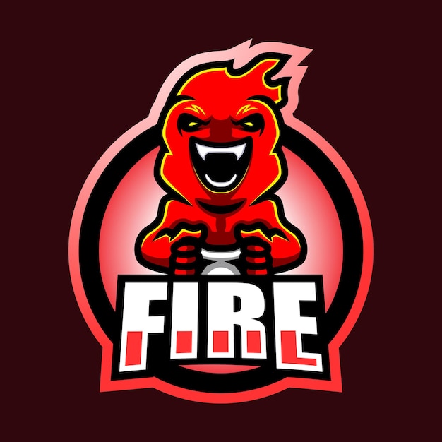 Design do logotipo fire mascot esporte