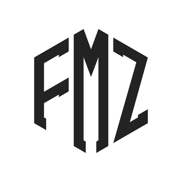 Design do logotipo FMZ Letra inicial FMZ Monograma Logotipo usando forma de hexágono