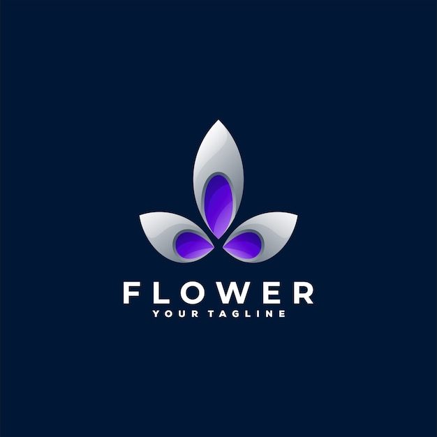 Design do logotipo gradiente da cor da flor