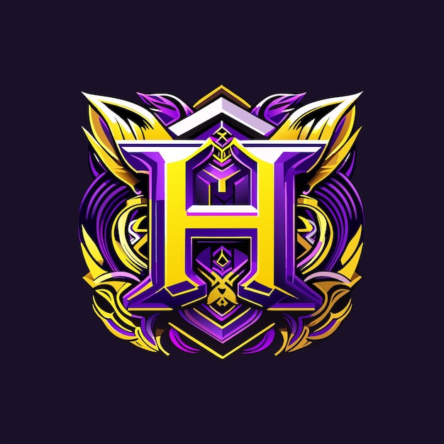 Vetor design do logotipo h e design do logotipo da letra h em inglês