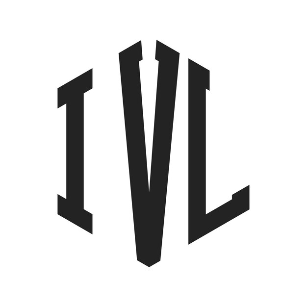 Design do logotipo IVL Letra inicial IVL Monograma Logotipo usando forma de hexágono