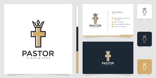 Design do logotipo pastor e cartão de visita