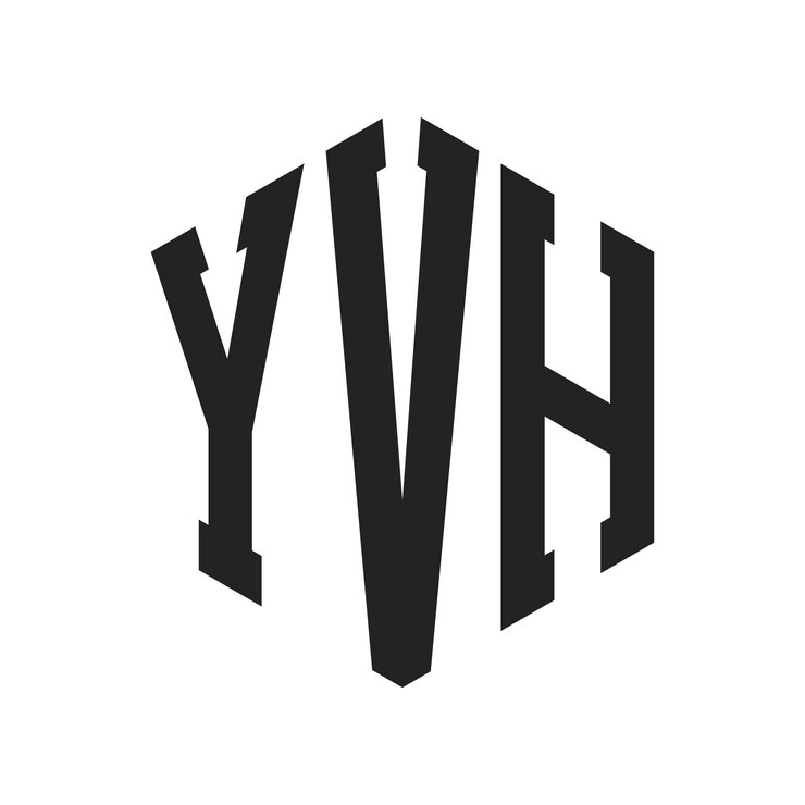 Vetor design do logotipo yvh letra inicial yvh monograma logotipo usando forma de hexágono