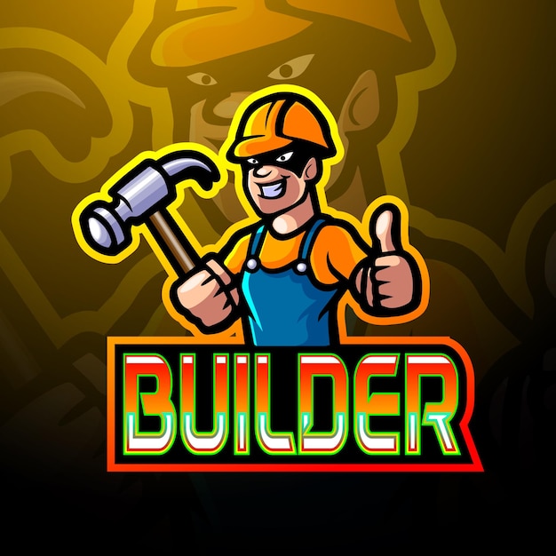 Vetor design do mascote do logotipo builder esport