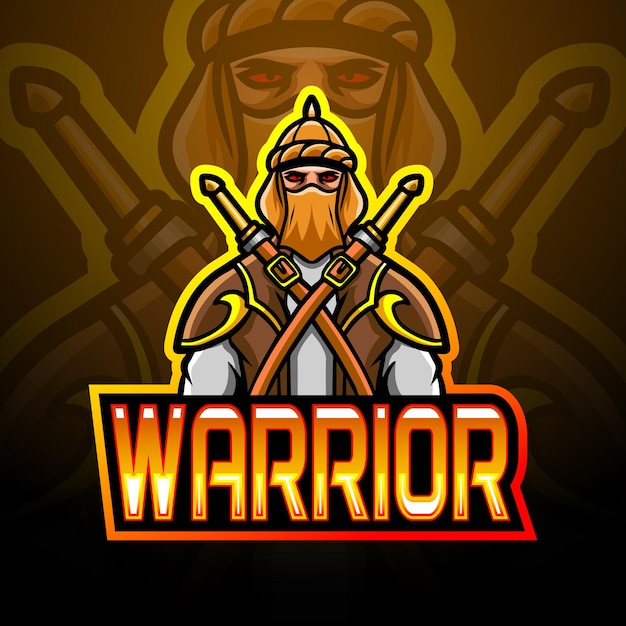 Design do mascote do logotipo do arabian warrior esport