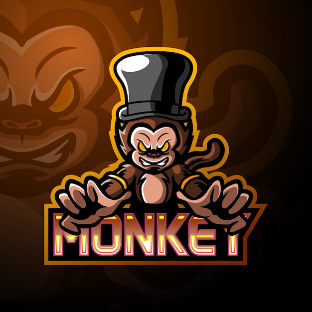 Design do mascote do logotipo do monkey esport