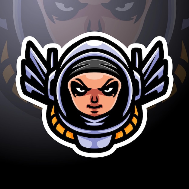 Design do mascote do logotipo do spaceman esport