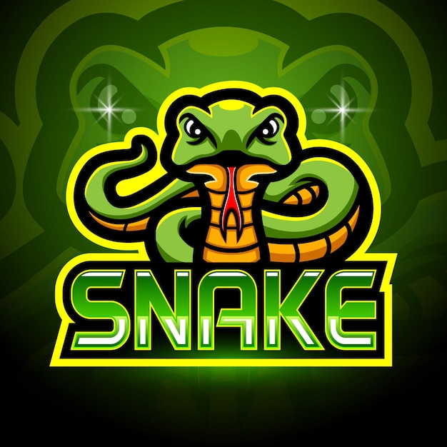 Design do mascote do logotipo snake esport