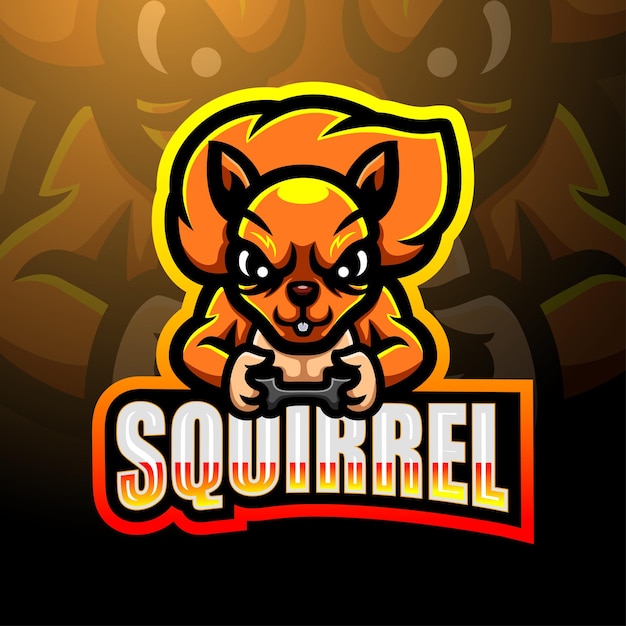 Design do mascote do logotipo squirrel esport