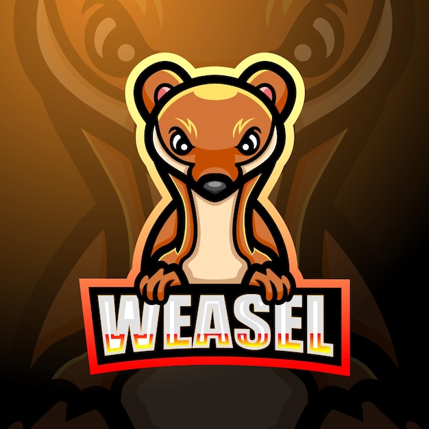 Vetor design do mascote do logotipo weasel esport