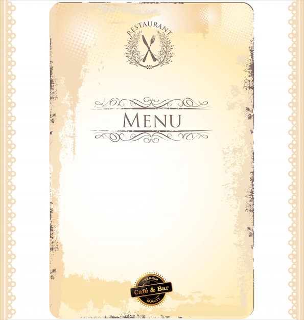 Design do menu do restaurante