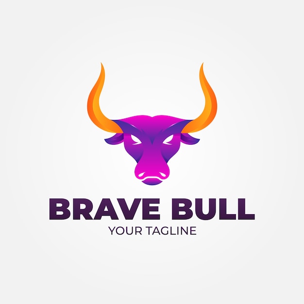 Vetor design do modelo do logotipo da bull