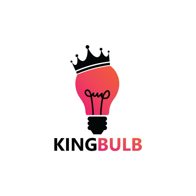 Design do modelo do logotipo da king bulb idea