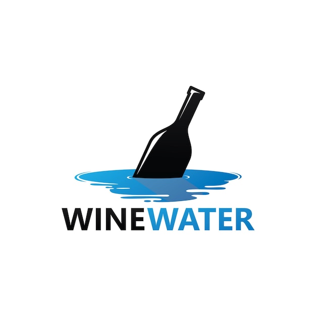 Design do modelo do logotipo da wine water