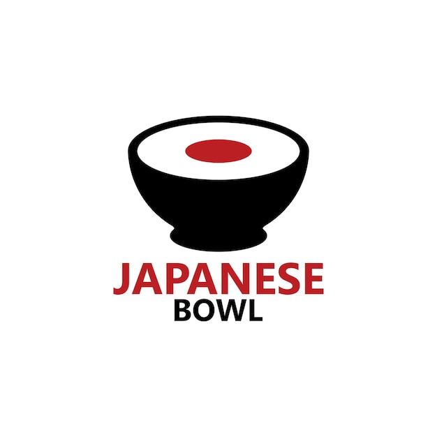 Design do modelo do logotipo do japanese bowl