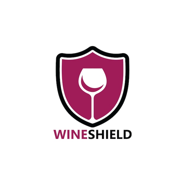 Design do modelo do logotipo do wine shield