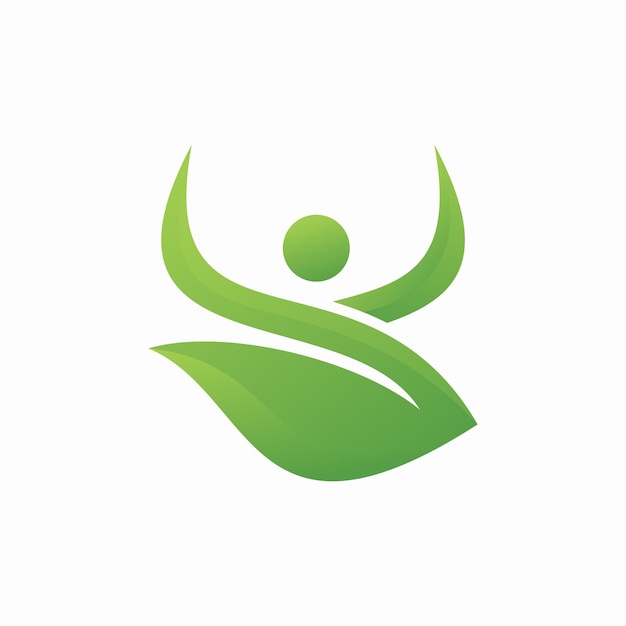 Vetor design do modelo do logotipo leaf people