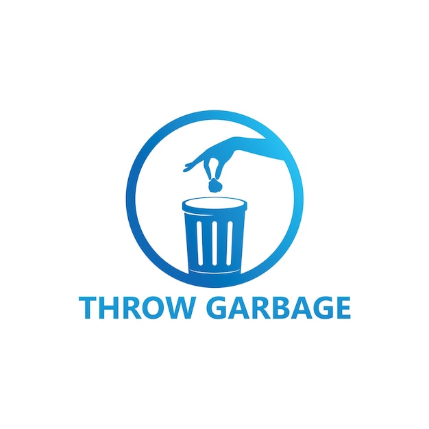 Design do modelo do logotipo trow garbage