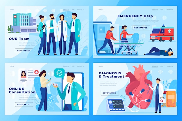 Design do site clínica médica, conceito de centro de saúde, ilustração de hospital