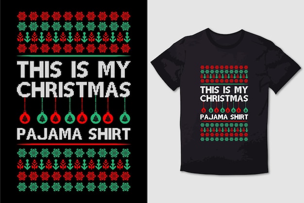 Design do tshirt do natal esta é minha camisa do pajama do natal