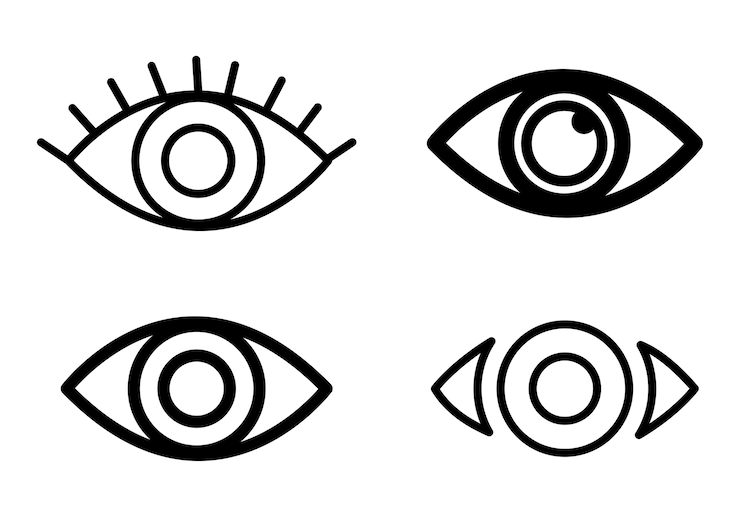 Vetor design dos olhos.