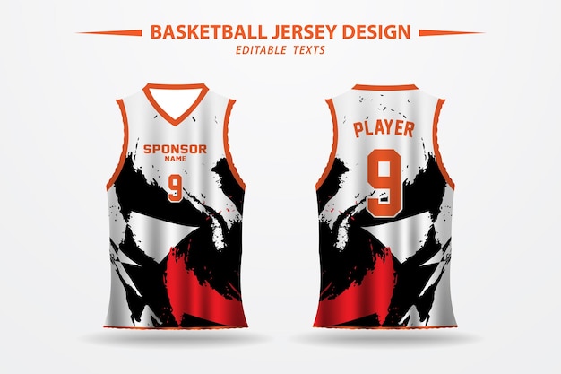 Vetor design e modelo de camisa de padrão de basquete vetorial