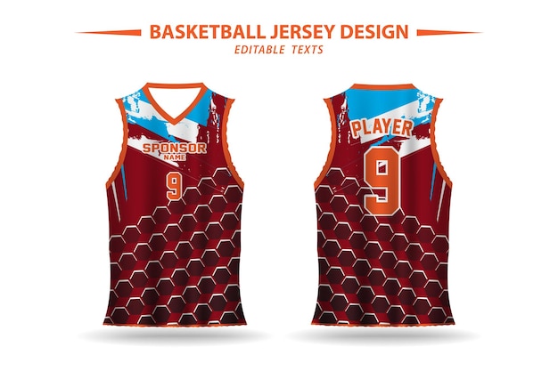 Vetor design e modelo de camisa de padrão de basquete vetorial