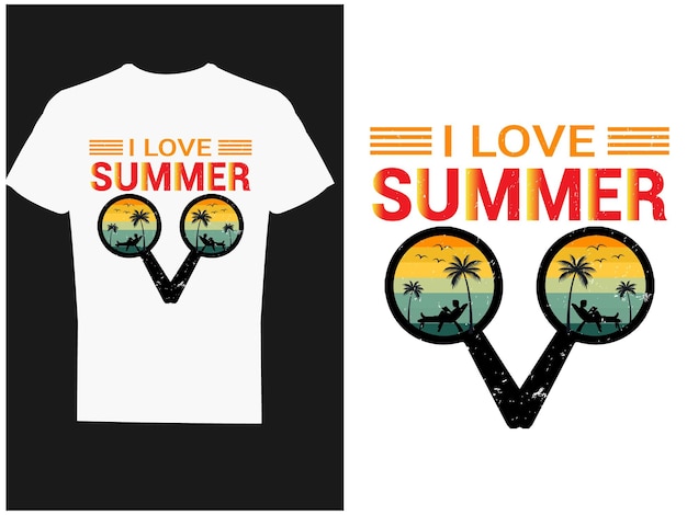 Design e vetor de camiseta de verão