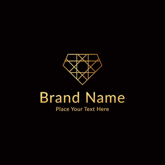 Vetor design elegante de logotipo de diamante de luxo