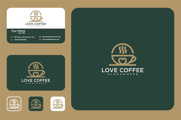 Design elegante do logotipo do amor café