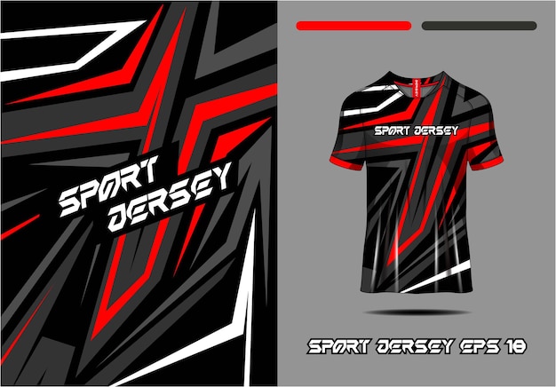 Design esportivo de camiseta para camisa de corrida ciclismo jogos de futebol vetor premium vermelho Vetor Premium