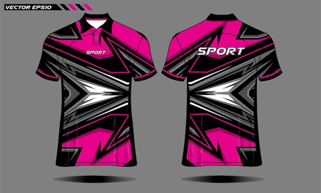 Design esportivo para camisa de corrida rosa