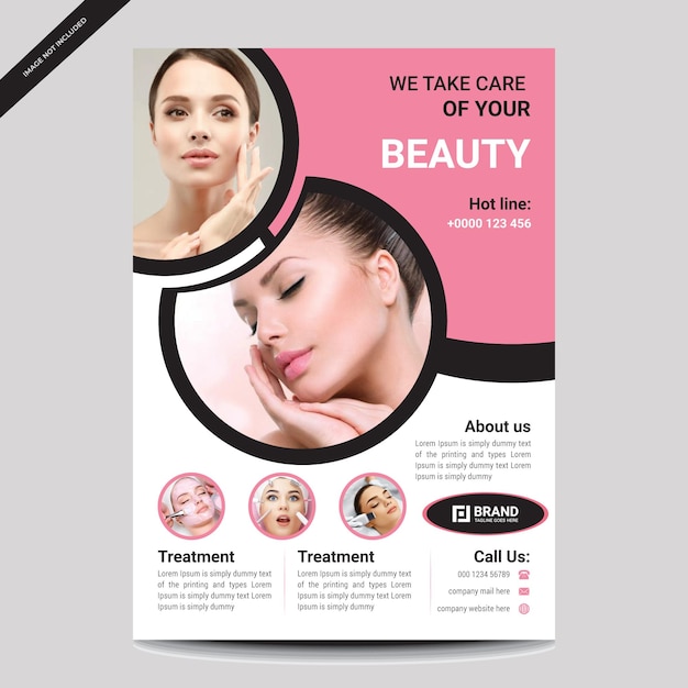 Vetor design exclusivo beauty flyer com boa aparência