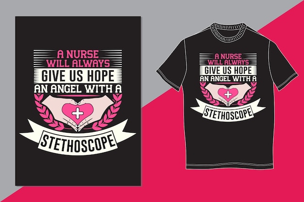 Design exclusivo de camiseta de enfermeira