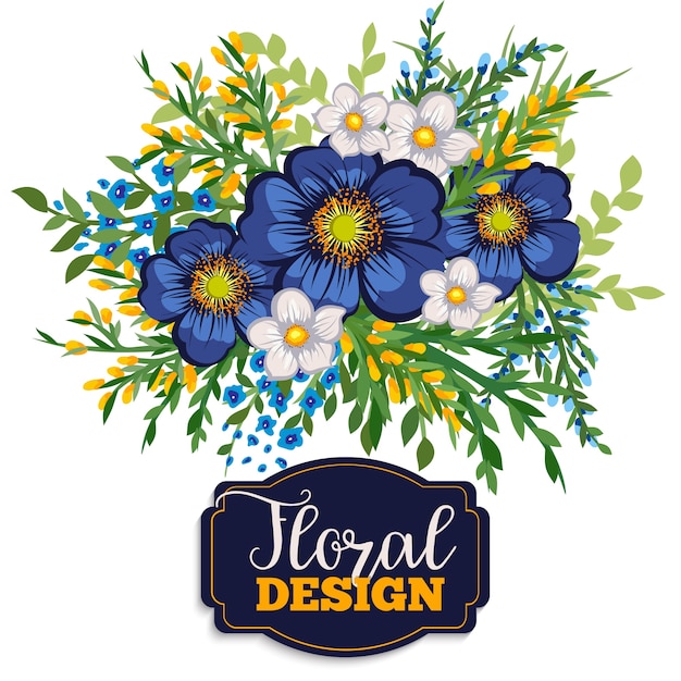 Design floral bonito. ilustração vetorial