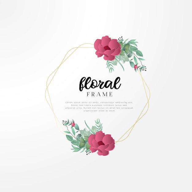 Design floral com folhas e flores