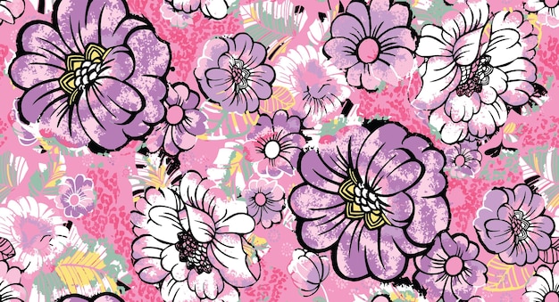 Design floral moderno, padrão floral perfeito para moda, papéis de parede, impressão. estilo liberdade.