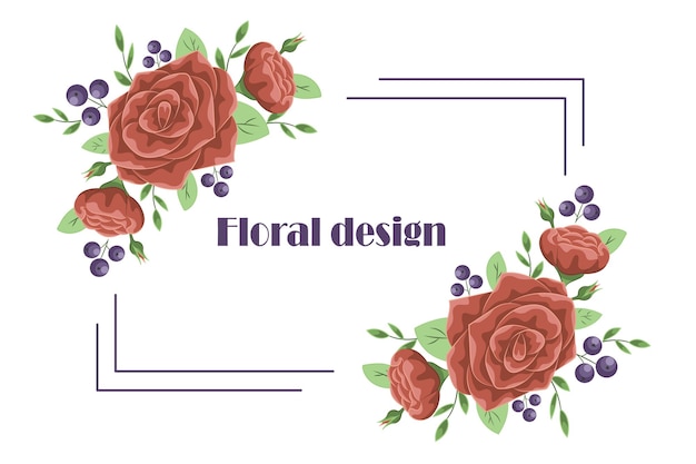 Vetor design floral para um cartão