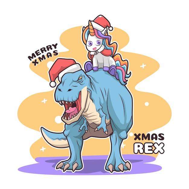 Design fofo de ilustração de natal rex