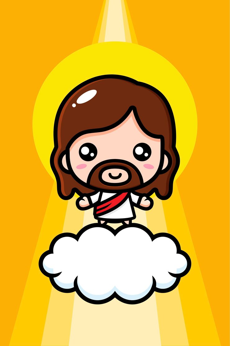 Vetor design fofo jesus cristo